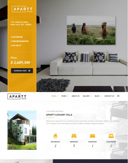 Template HTML5 Imobiliárias Imoveis Novos Apart Villa
