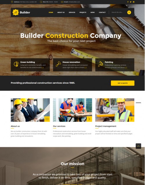 Template HTML5 Construtoras e Construção civil Builder