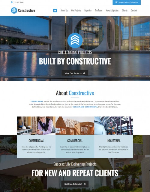 Template HTML5 Construtoras e Construção Civil Constructive