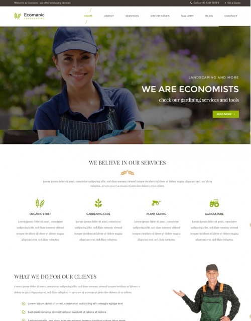 Template HTML5 Site Recomendado Para Jardinagem Ecomanic