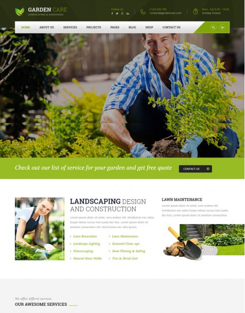 Template HTML5 Site Para Jardinagem, Jardineiro Garden Care