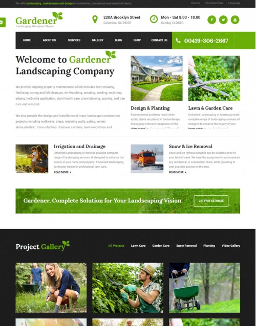 Template HTML5 Site Para Jardinagem, Jardineiro, Gardener