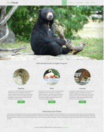 Template Responsivo Para Site de Animais, Zoológicos Zoo Planet