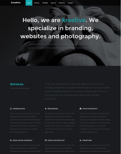 Template HTML5 Site para Blog, Site Pessoal, One Page Kreative