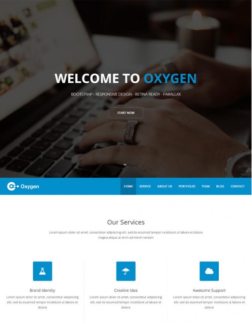 Template HTML5 Site para Web Design, One Page Oxygen2