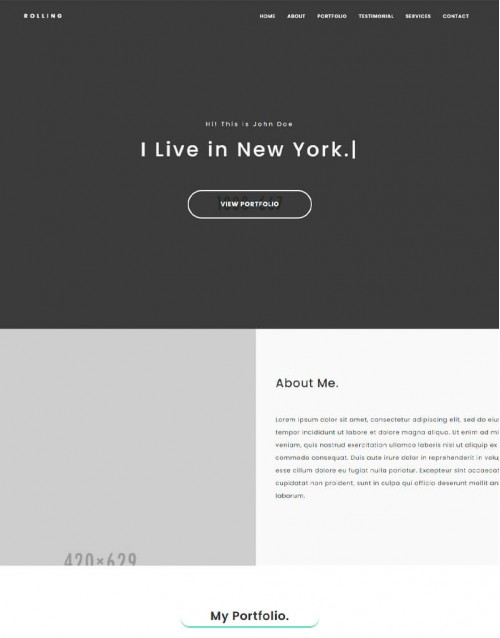 Template HTML5 Site para Site Pessoal, One Page Rolling