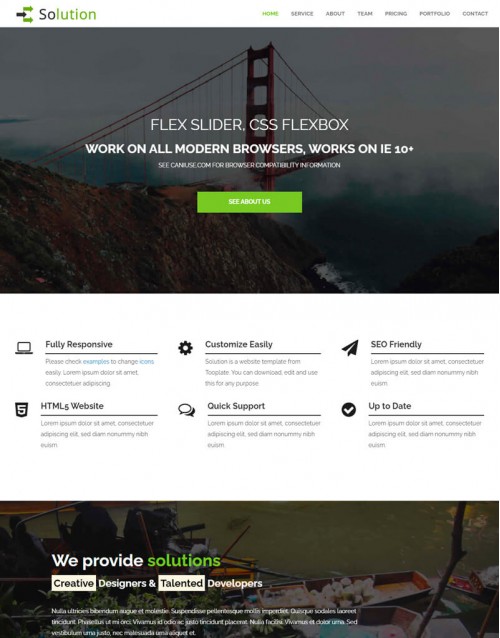 Template HTML5 Site para Viagens, Turismo, One Page Solution