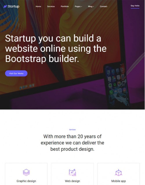 Template HTML5 Site para Empresas, Aplicativos, Multi-Page StartUp