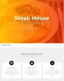 Template HTML5 Site para Restaurantes, One Page Steak House
