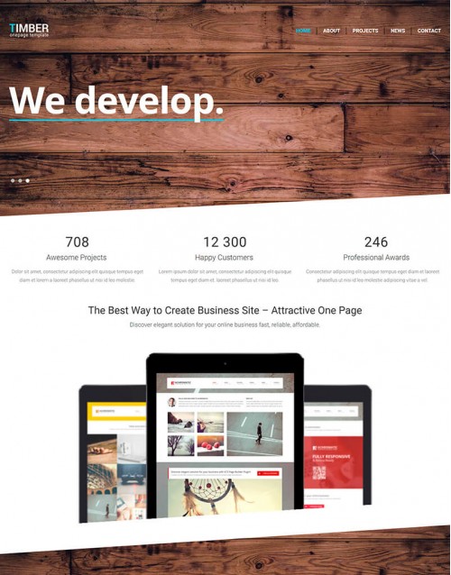 Template HTML5 Site para Blog, One Page Timber