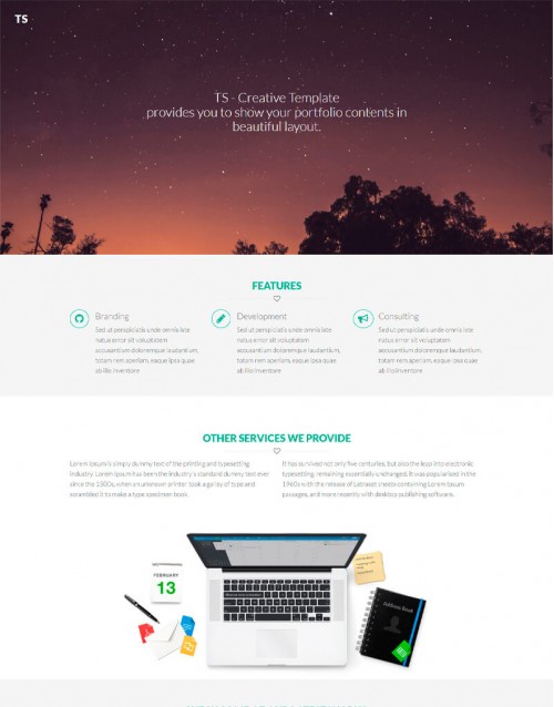 Template HTML5 Site para Web Design, One Page TS