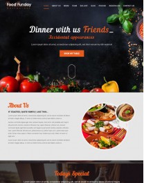 Template HTML5 Site para Restaurante, One Page Food Funday