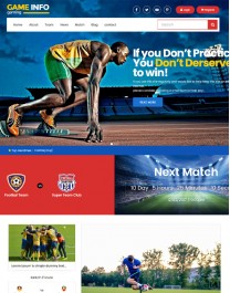 Template HTML5 Site para Esportes, Multi-Page Game Info