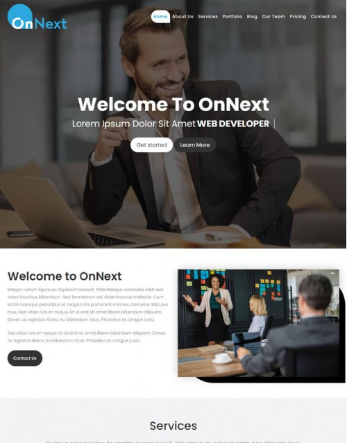 Template HTML5 Site para landing Page, One Page OnNext