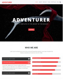 Template HTML5 Site para Landing Page, One Page Adventurer
