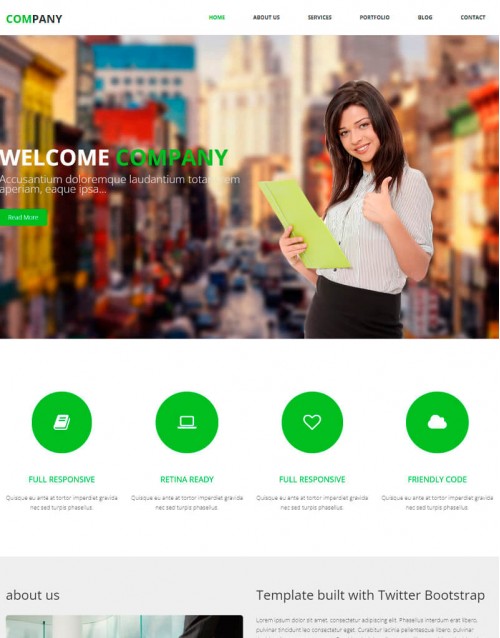 Template HTML5 Site para Landing Page, One Page Company