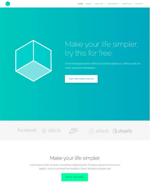 Template HTML5 Site para Web Design, Multi-Page Cube